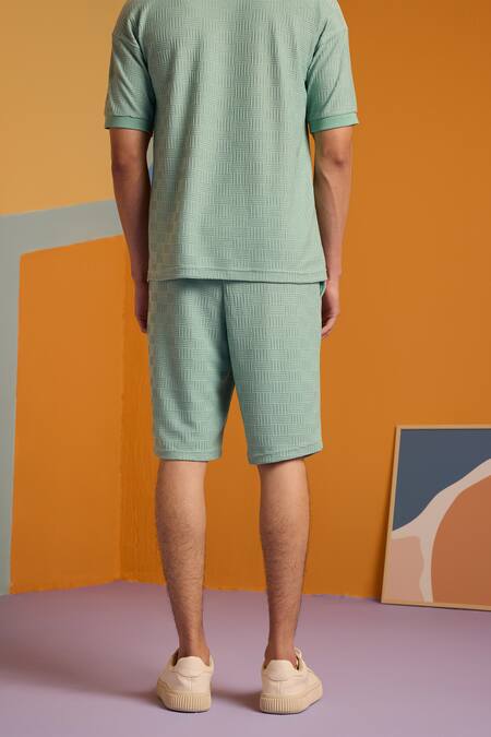 Muvazo Maverick Stripe Woven T Shirt & Shorts Set 