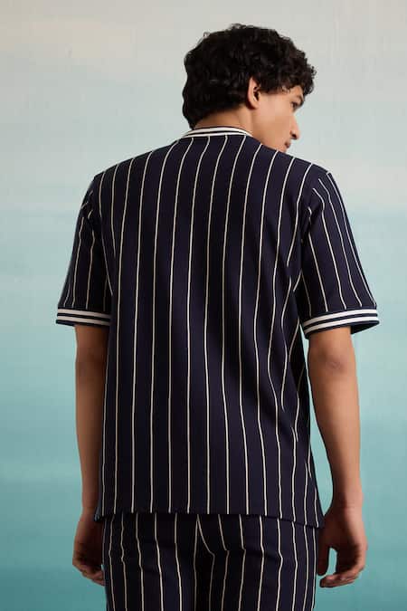 Muvazo Yacht Club Stripe Print Shirt & Pant Set 