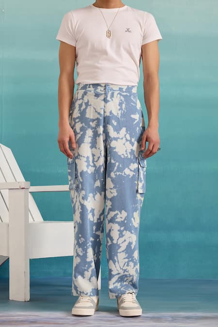 Shop Muvazo Blue Cotton Acidic Aura Abstract Pattern Shirt And Pant Set Online at Aza Fashions Shop_Muvazo_Blue Cotton Acidic Aura Abstract Pattern Shirt And Pant Set _Online_at_Aza_Fashions