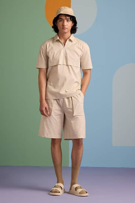 MUVAZO Sunbeam Plain T Shirt & Shorts Set 