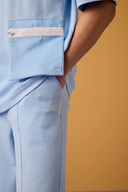 Buy Muvazo Blue Cotton, Polyester T Shirt And Pant Set Buy_Muvazo_Blue Cotton, Polyester T Shirt And Pant Set