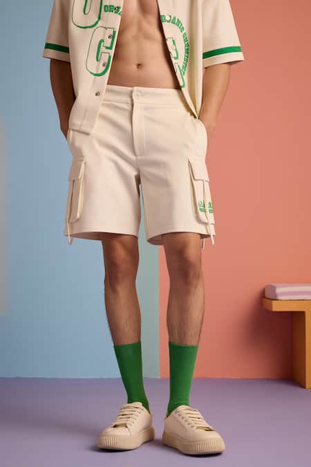 Buy Muvazo Beige Cotton, Polyester Organic Ovation Print Shirt And Shorts Set Online at Aza Fashions Buy_Muvazo_Beige Cotton, Polyester Organic Ovation Print Shirt And Shorts Set _Online_at_Aza_Fashions