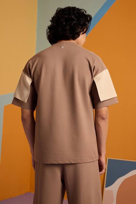 Muvazo Walnut Wave 3D Pocket T Shirt & Shorts Set 