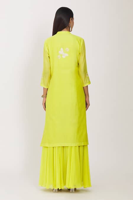 Rohini Bedi Applique Embroidered Kurta Sharara Set 