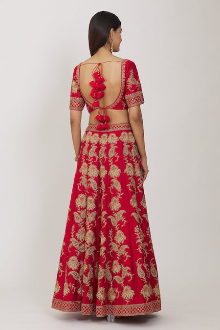 Rohini Bedi Raw Silk Embroidered Bridal Lehenga Set 