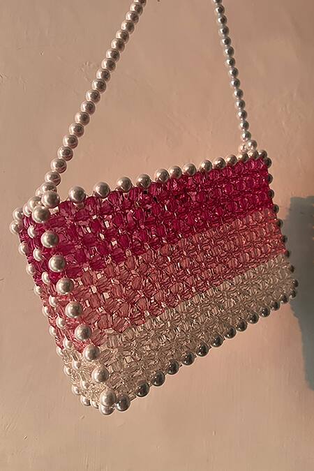 Rubilon_Pink Kate Crystal Embellished Bag _at_Aza_Fashions