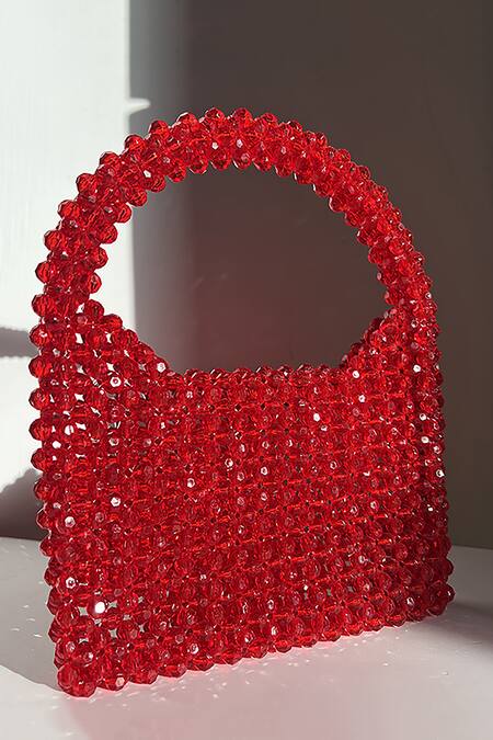 Shop_Rubilon_Red Rosa Crystal Embellished Bag _Online_at_Aza_Fashions