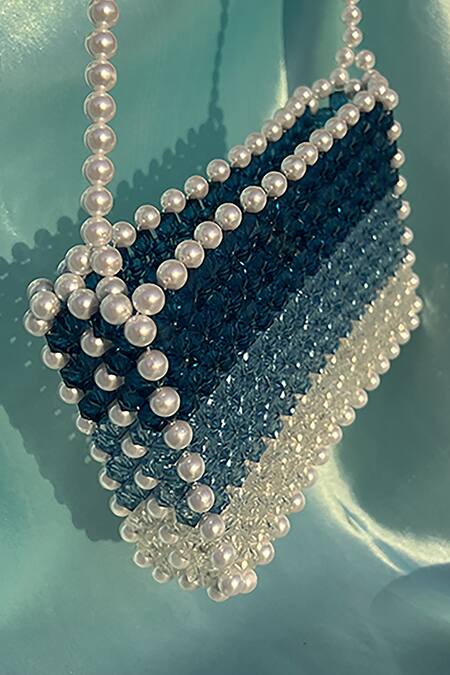 Buy_Rubilon_Blue Kate Crystal Embellished Color Block Bag _Online_at_Aza_Fashions