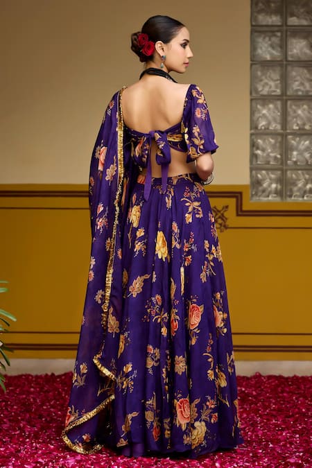 Baaro Masi Floral Pattern Blouse Lehenga Set 