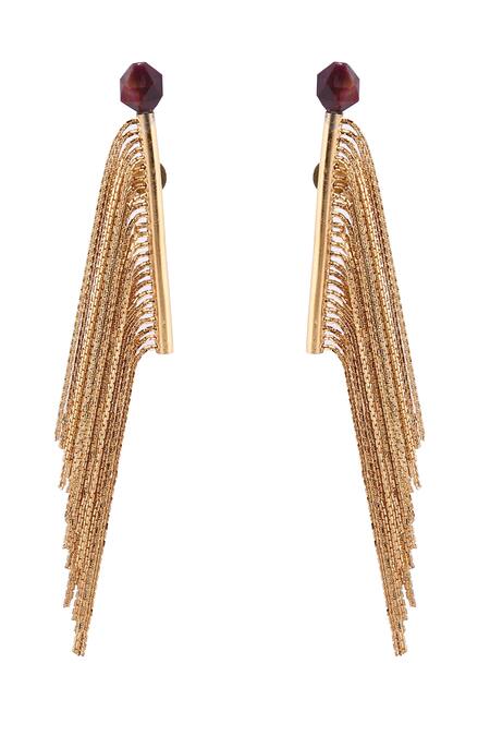 Trupti Mohta_Gold Plated Chains Fidget Dangler Earring _Online_at_Aza_Fashions