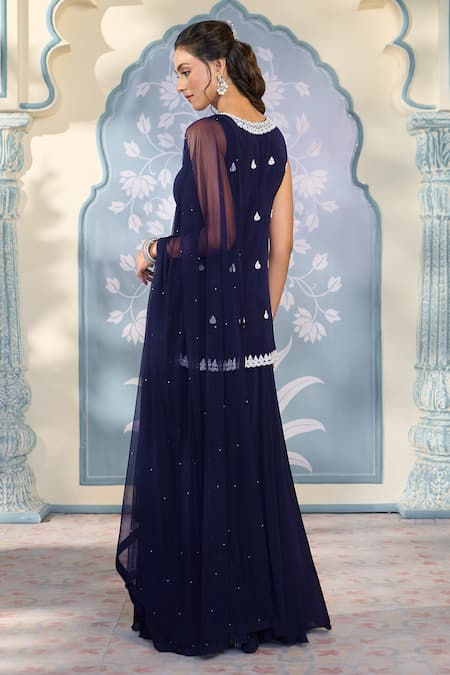 Two Sisters By Gyans X AZA Pearl Embroidered Kurta Sharara Set