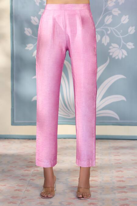 Two Sisters By Gyans X AZA_Purple Satin, Silk, Organza Zari, Sequins Floral Zardozi Embroidered Kurta Set _at_Aza_Fashions