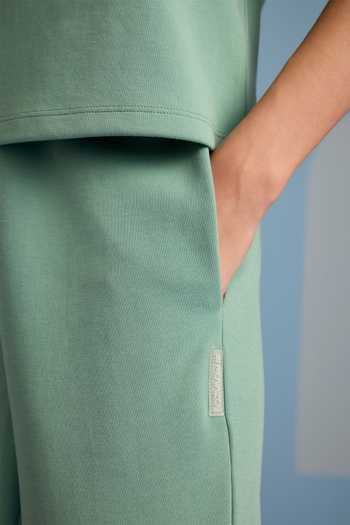 Buy_Muvazo_Green Cotton, Polyester Collared Malachite Flap Top And Pant Set _Online_at_Aza_Fashions