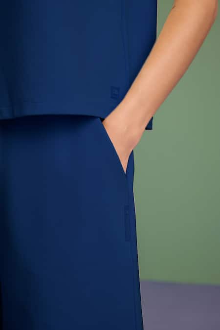 Buy Muvazo Blue Cotton, Polyester Halter Neck Oh So Cool Plain Hoodie With Shorts Online at Aza Fashions Buy_Muvazo_Blue Cotton, Polyester Halter Neck Oh So Cool Plain Hoodie With Shorts _Online_at_Aza_Fashions