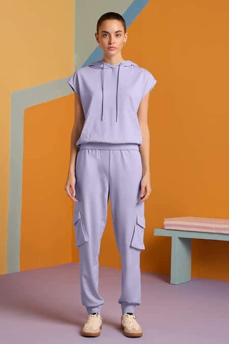 Muvazo Mist Travel Plain Hoodie Top & Joggers Set 
