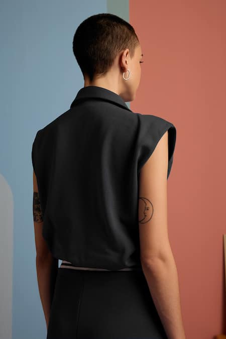 Muvazo Carbon Twist Cropped Top With Pant 