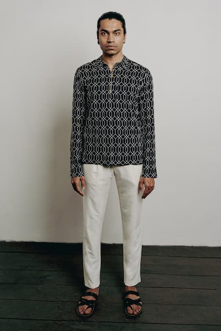 Krishna Mehta Thread Embroidered Shirt 