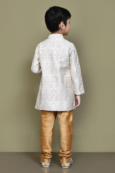 Petite Pomme Paisley Embroidered Straight Kurta 