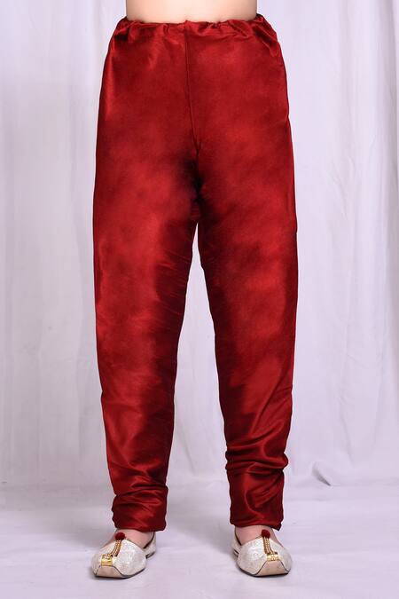 Petite Pomme_Beige Jacquard, Silk Asymmetric Sherwani And Pant Set _Online_at_Aza_Fashions