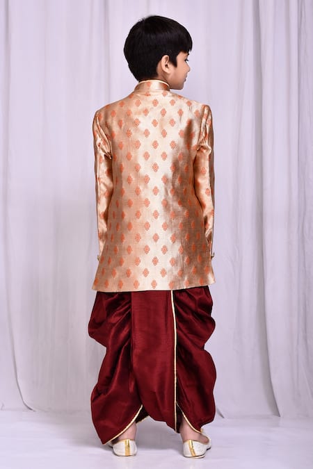 Petite Pomme Asymmetric Sherwani & Dhoti Pant Set 