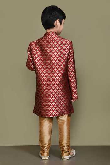 Petite Pomme Jacquard Long Sleeve Sherwani 