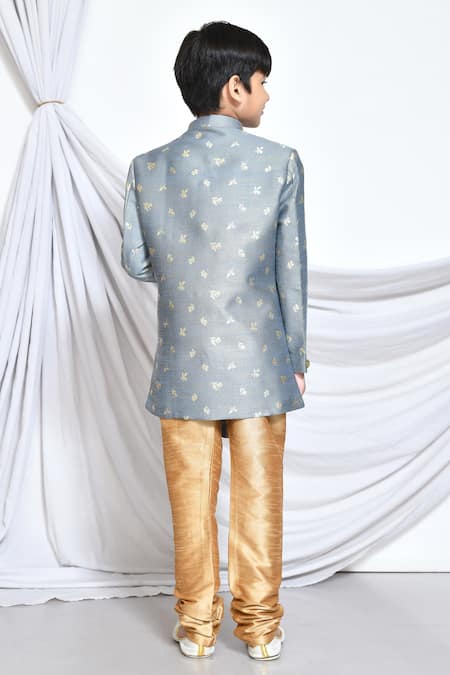 Petite Pomme Miniature Floral Pattern Sherwani With Churidar 