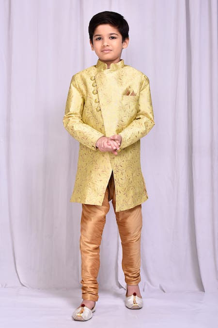 Petite Pomme Floral Vine Pattern Sherwani With Churidar 