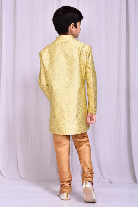Petite Pomme Floral Vine Pattern Sherwani With Churidar 