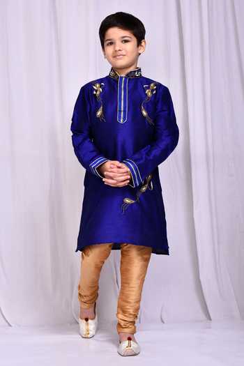 Petite Pomme Placement Embroidered Kurta With Churidar 