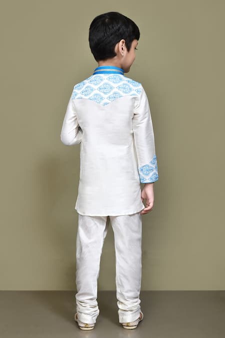 Petite Pomme Paisley Floral Embroidered Kurta 