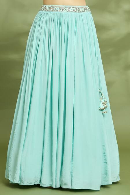 Enamour By Radha Blue Chiffon, Silk Metallic Thread, Zari, Embroidery Zardosi Blouse Lehenga Set at Aza Fashions Enamour By Radha_Blue Chiffon, Silk Metallic Thread, Zari, Embroidery Zardosi Blouse Lehenga Set _at_Aza_Fashions