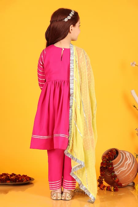 JILMIL DREAMWEAR Gota Sleeve Embellished Anarkali Set 