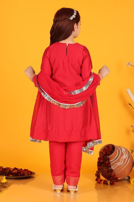 JILMIL DREAMWEAR Silk Gota Work Anarkali Pant Set 