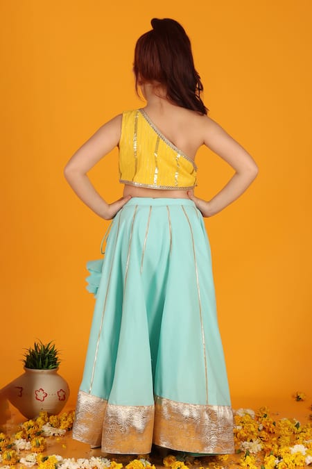 JILMIL DREAMWEAR Gota Border Embellished Lehenga & Blouse Set 