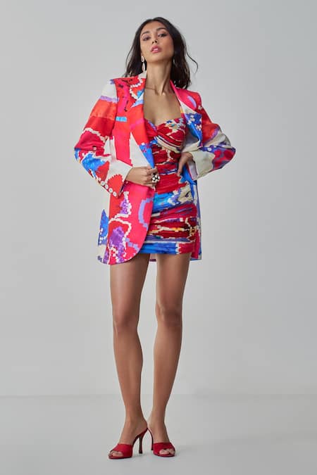 Saaksha & Kinni Millie Ikat Print Blazer 