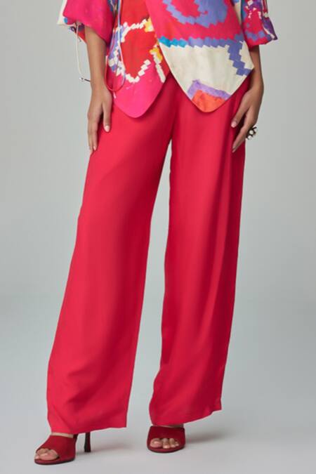 Saaksha & Kinni Pink Satin, Hemp Mia Palazzo Online at Aza Fashions Saaksha & Kinni_Pink Satin, Hemp Mia Palazzo_Online_at_Aza_Fashions