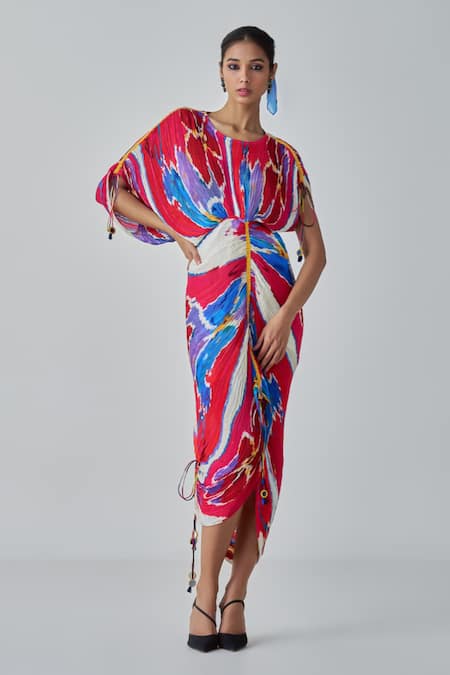 Saaksha & Kinni Zia Abstract Ikat Print Dress 