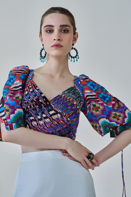 Saaksha & Kinni Alice Ikat Print Blouse 