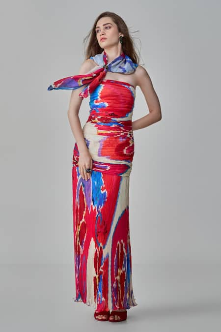 Saaksha & Kinni Jennifer Ikat Print Maxi Dress 