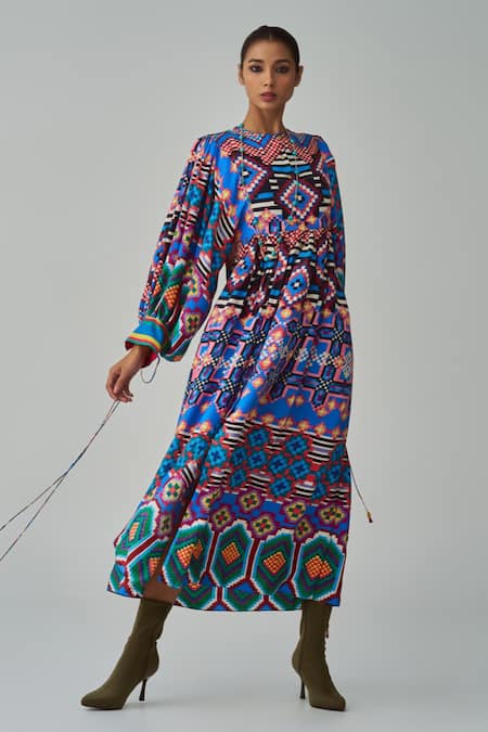 Saaksha & Kinni Sara Ikat Print Midi Dress 