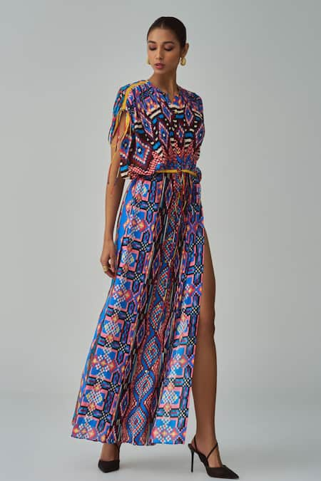 Saaksha & Kinni Sasha Ikat Print Kaftan 