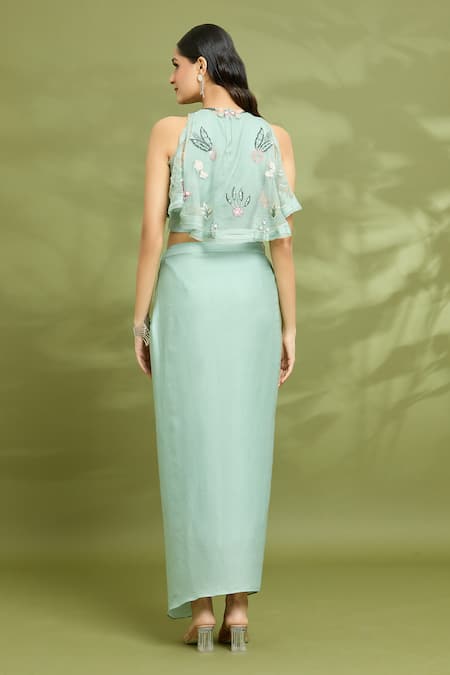 Vyasa By Urvi Hand Embroidered Cape Skirt Set 