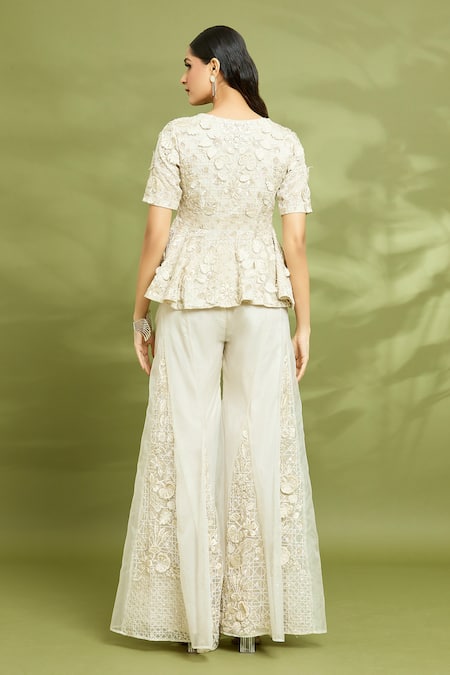 Vyasa By Urvi Hand Embroidered Jacket & Sharara Set 