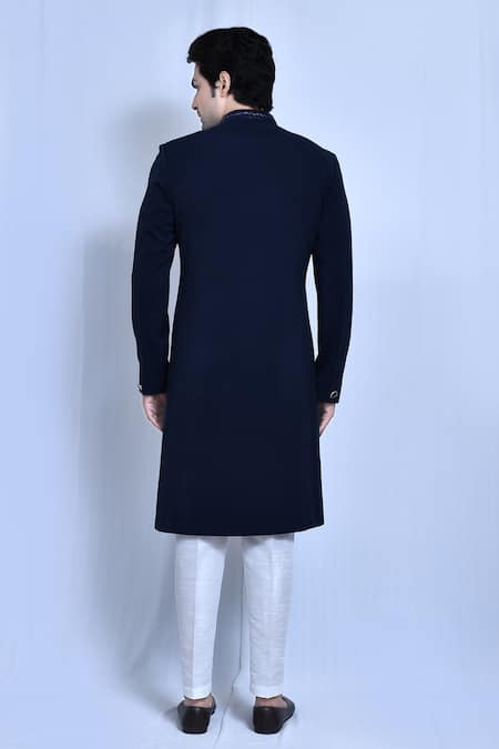 Arihant Rai Sinha Hand Embroidered Collar Plain Sherwani With Pant 