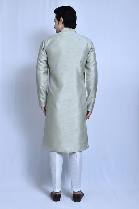 Arihant Rai Sinha Solid Band Collar Kurta With Pant 