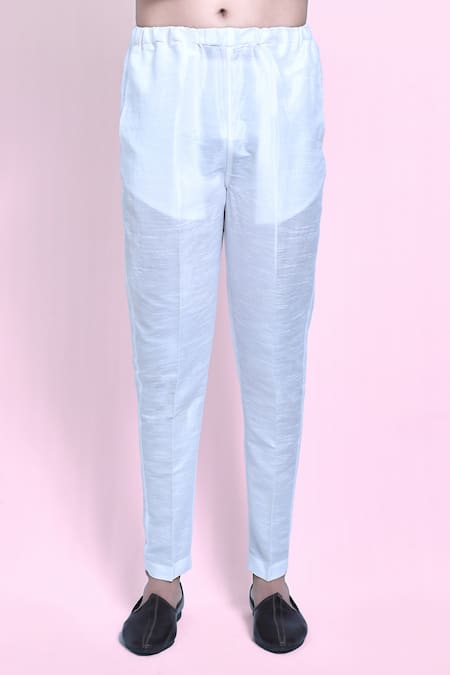 Arihant Rai Sinha_Yellow Silk Geometric Textured Pattern Kurta Set _Online_at_Aza_Fashions