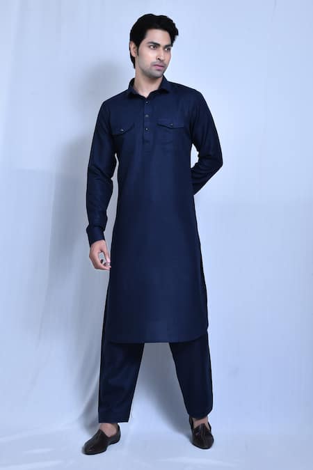 Aryavir Malhotra Cotton Linen Kurta & Pathani Pant Set 