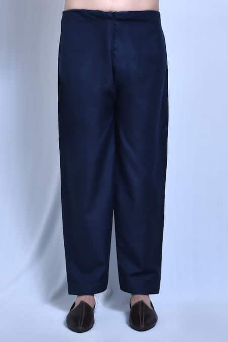 Arihant Rai Sinha_Blue Cotton, Linen Kurta And Pathani Pant Set _Online_at_Aza_Fashions