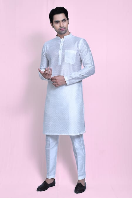 Aryavir Malhotra Geometric Woven Kurta Set 