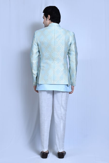 Arihant Rai Sinha Geometric Woven Prince Coat & Shirt Kurta Set 